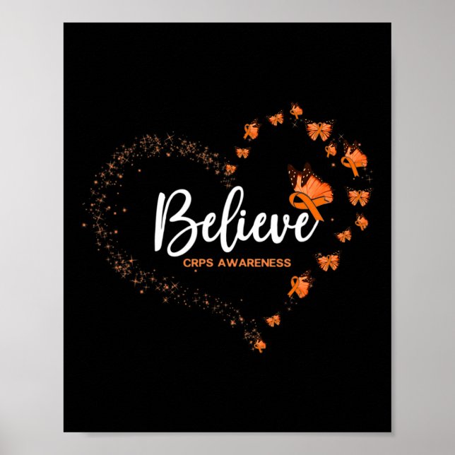 Crps Awareness Butterfly Believe  Poster (Front)