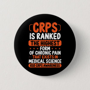 Crps Awareness Chronic Pain Orange Ribbon Rsd Crps 6 Cm Round Badge