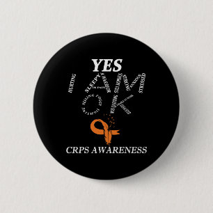 Crps Awareness Chronic Pain Orange Ribbon Rsd Crps 6 Cm Round Badge