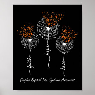 Crps Awareness Faith Hope Love Dandelion  Poster