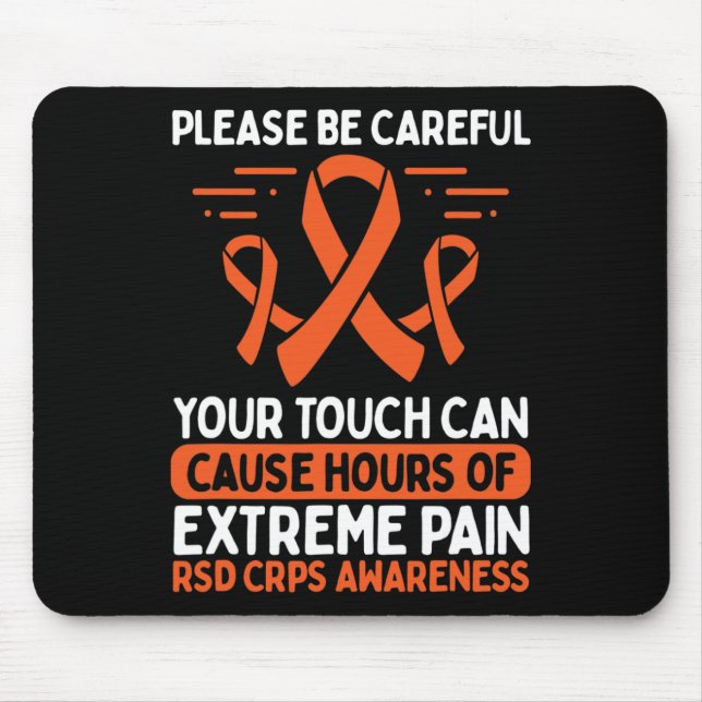 Crps Awareness Fighter Disease Rsd Warrior Orange  Mouse Pad (Front)