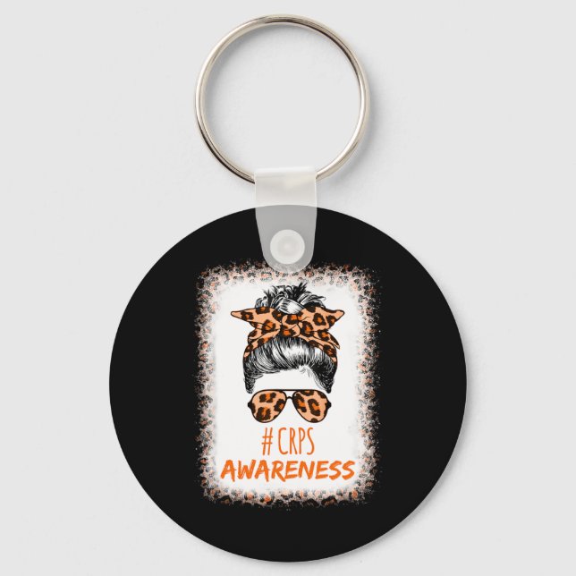 Crps Awareness Month Orange Ribbon  Key Ring (Front)