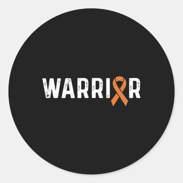 Crps Awareness Orange Ribbon Warrior  Classic Round Sticker (Front)