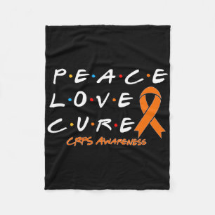 Crps Awareness Peace Love Cure Fleece Blanket