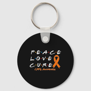 Crps Awareness Peace Love Cure  Key Ring