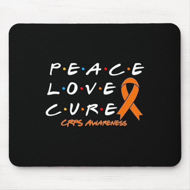 Crps Awareness Peace Love Cure  Mouse Pad (Front)