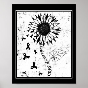 Crps Awareness Sunflower Distressed Poster