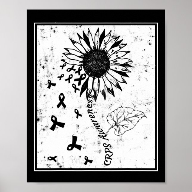 Crps Awareness Sunflower Distressed  Poster (Front)