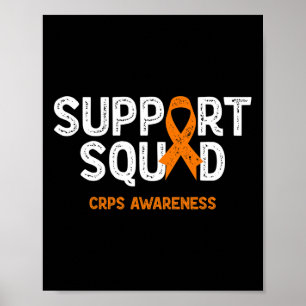 Crps Awareness Support Squad Orange Ribbon Family Poster