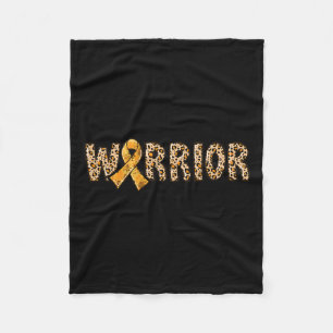 Crps Awareness Warrior Orange Ribbon Leopard Print Fleece Blanket