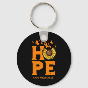 Crps Orange Hope Vintage Sunflower Awareness Key Ring