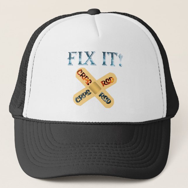 CRPS / RSD Fix It ! Band Aid X Trucker Hat (Front)