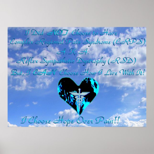 CRPS / RSD I Choose Hope Over Pain Blue Sky & Clou Poster (Front)
