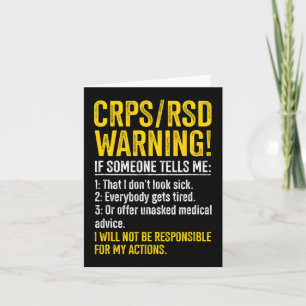 CRPS RSD Warning CRPS Awareness Survivor CRPS Warr Card