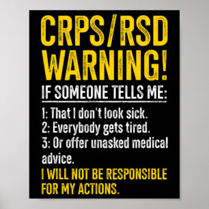 Crps Rsd Warning Crps Awareness Survivor Crps Warr Poster