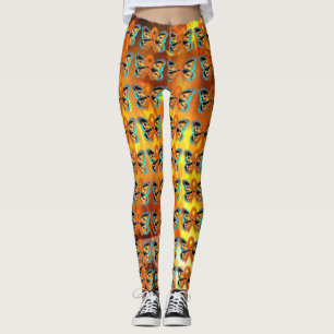 CRPS RSD Warrior Survior Ribbon Butterfly on Flame Leggings