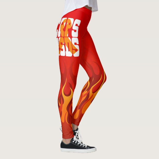 CRPS / RSDS Orange Ribbon With Flames Leggings (Right)