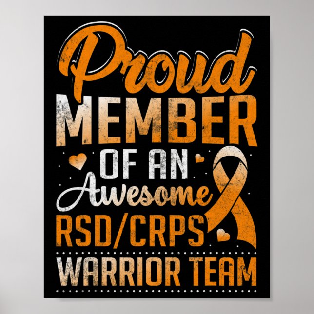 Crps Warrior Orange Complex Regional Pain Syndrome Poster (Front)
