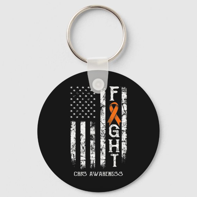 Crps Warrior Us Flag Rsd Crps Awareness  Key Ring (Front)