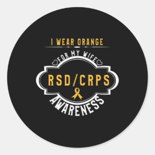 Crpsrsd Awareness Orange Ribbon Tee Gift For Wife  Classic Round Sticker