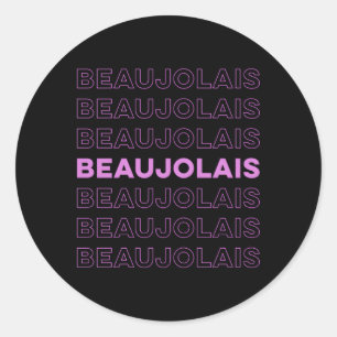 Cru Beaujolais Gamay Noir Natural Wine Classic Round Sticker