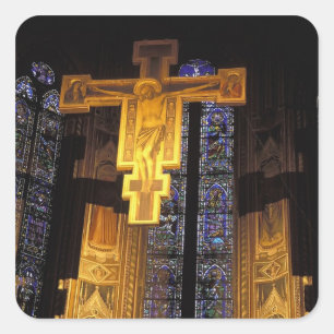 Crucifix above the High altar in the Santa Square Sticker