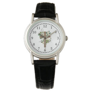 Crucifix and Flowers Watch
