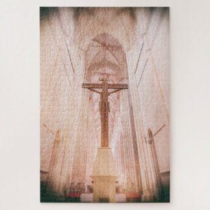 Crucifix behind the altar of the Batalha Monastery Jigsaw Puzzle