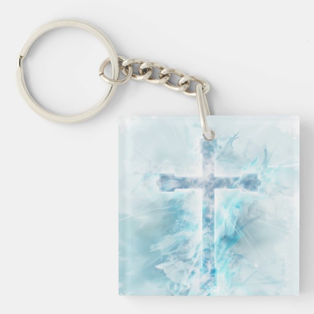 Crucifix Digital Art Key Ring (Front)