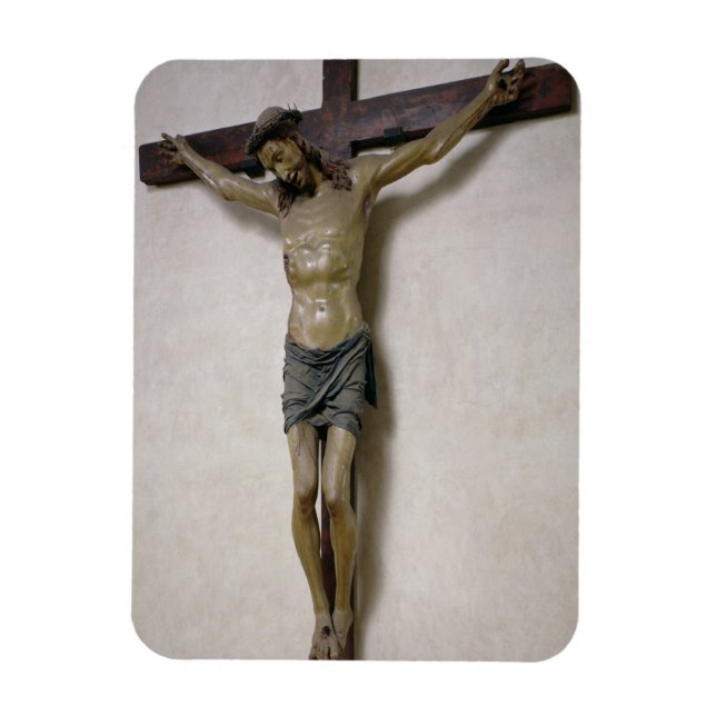 Crucifix (polychrome wood) magnet (Vertical)