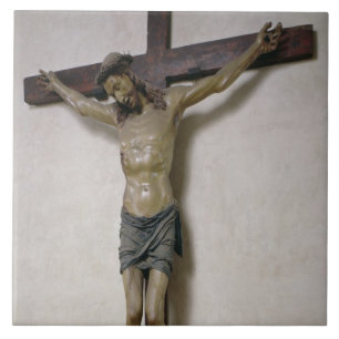 Crucifix (polychrome wood) tile