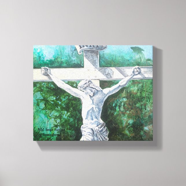 Crucifix Resurrection Painting Canvas Print (Front)