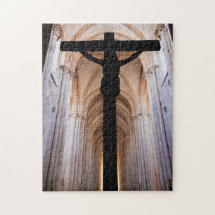 Crucifix with Jesus Christ. Gothic Alcobaca Abbey Jigsaw Puzzle