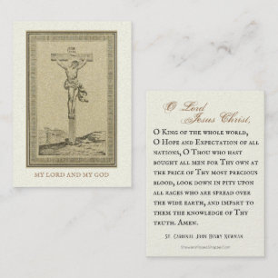 Crucifixion Catholic Prayer by Cardinal Newman Place Card
