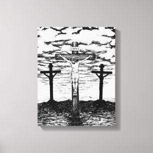Crucifixion Illustration by Amanda Diehl Canvas Print