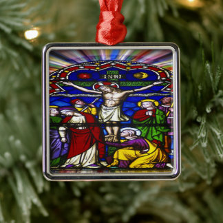 Crucifixion Jesus on Cross Metal Tree Decoration