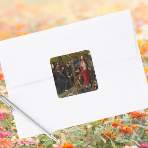 Crucifixion Lent Resurrection Jesus Christ Easter Square Sticker