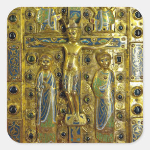 Crucifixion of Christ, Limoges, 13th century Square Sticker