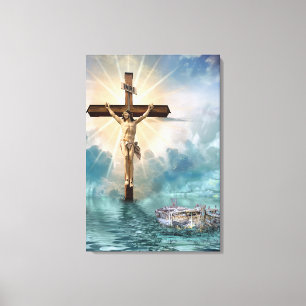 Crucifixion of Jesus and Noah's Arc Canvas Print