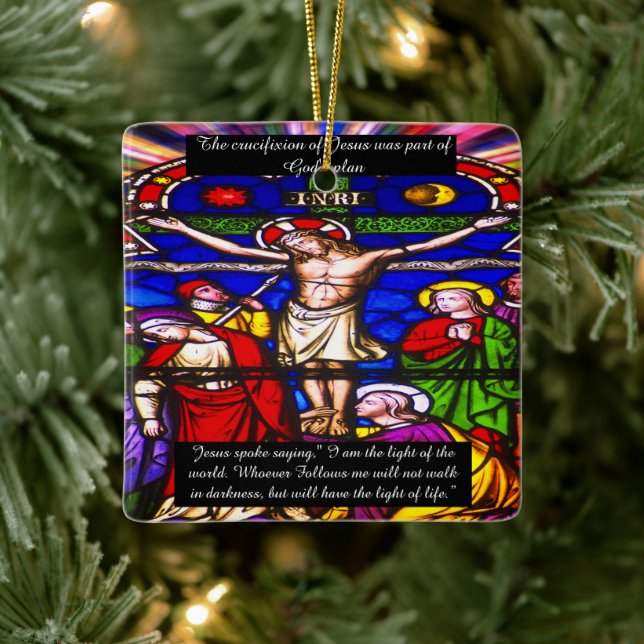 Crucifixion of Jesus Ceramic Ornament (Tree)