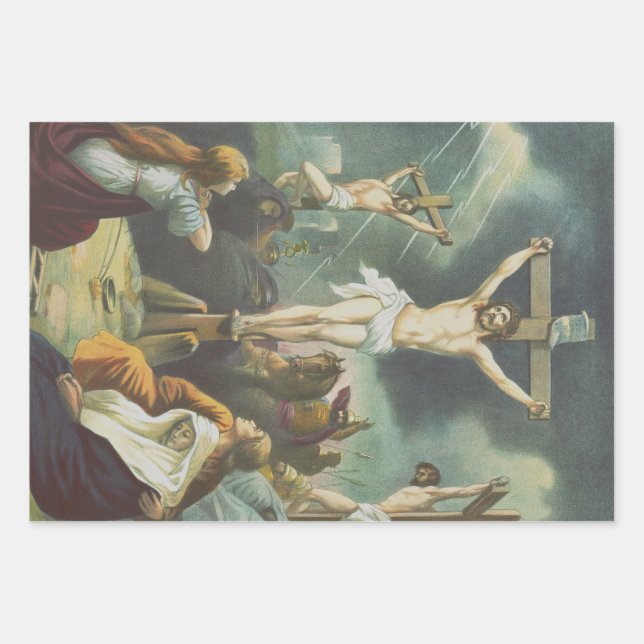 Crucifixion of Jesus Christ Wrapping Paper Sheet (Front)