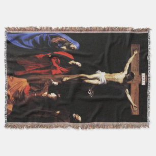 Crucifixion of Jesus & Virgin Mary & St John Throw Blanket