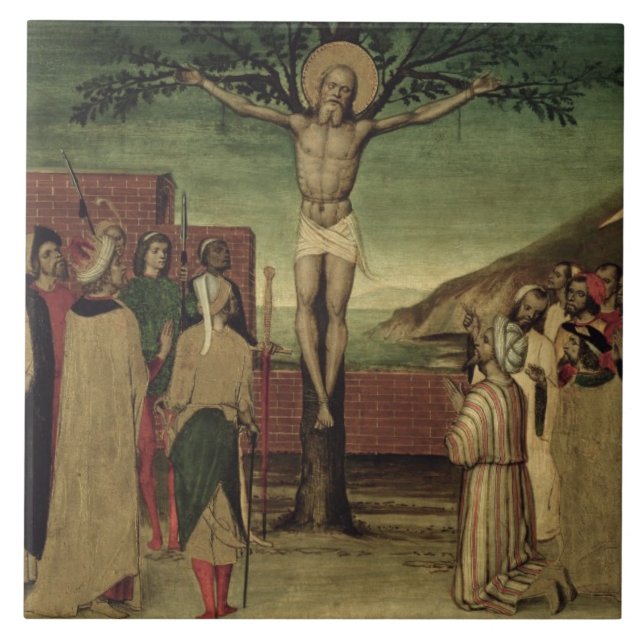Crucifixion of St. Andrew Tile (Front)