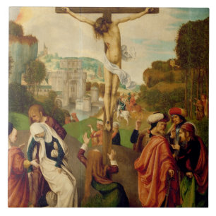 Crucifixion (oil on panel) tile