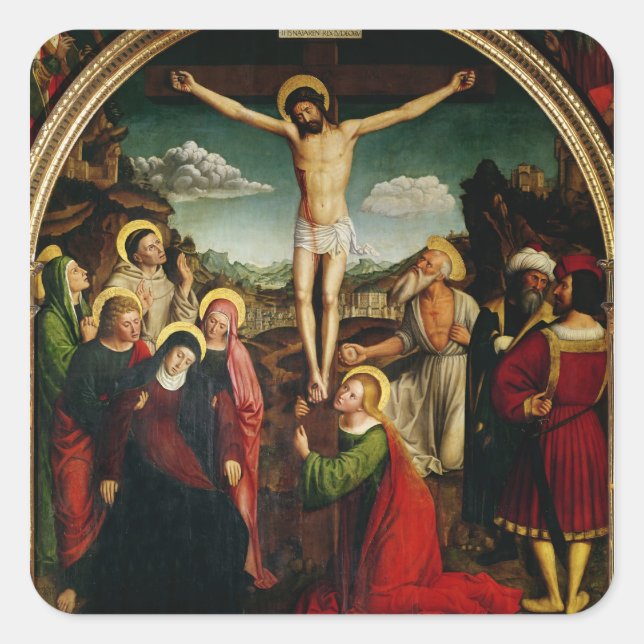 Crucifixion Square Sticker (Front)