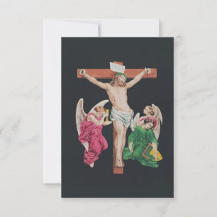 Crucifixion With Angels Devotional Prayer Card