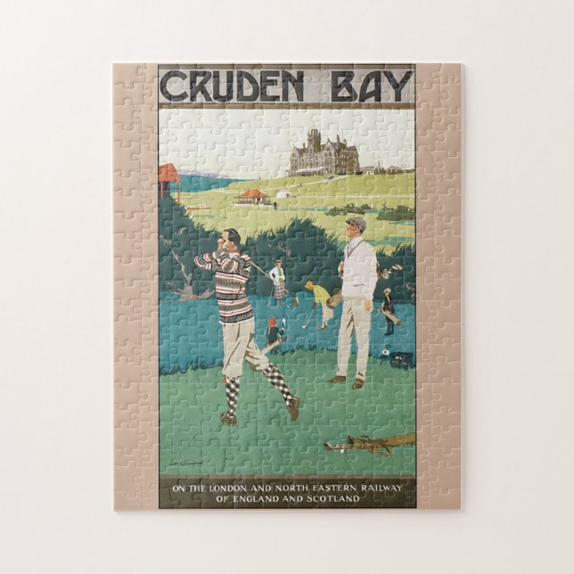 Cruden Bay Vintage Travel Poster Jigsaw Puzzle (Vertical)