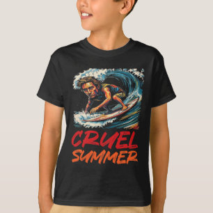 Cruel Summer Retro Wave Surfing Holiday Vacation W T-Shirt