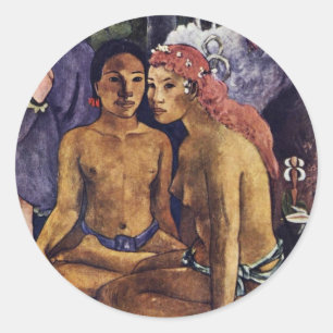 Cruel Tales (Exotic Saying) By Gauguin Paul Classic Round Sticker