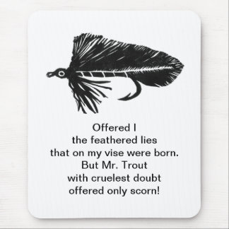 Cruel Trout original art mixed media fly tying art Mouse Pad